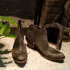 Free People Distressed Black Booties